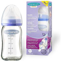 Lansinoh Glass Feeding Bottle with NaturalWave Teat 160ml