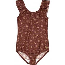 Wheat Marie-Louise Swimsuit - Maroon Flowers (1732E-169-2753)