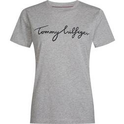 Tommy Hilfiger Heritage Crew Neck Logo T-shirt - Light Grey Heather