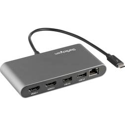 StarTech USB C-2xUSB A/2xHDMI/RJ45 M-F 0.28 0.9ft