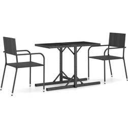 vidaXL 3072443 Juego de comedor de patio, 1 Mesa incl. 2 Sillas