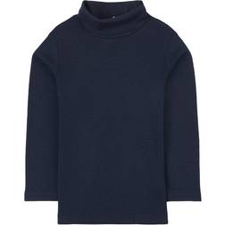 Wheat Roll Neck Wool T-shirt - Navy (2245e-775-1432)