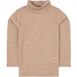 Wheat Roll Neck Wool T-shirt - Khaki Melange (2245e-775-3204)