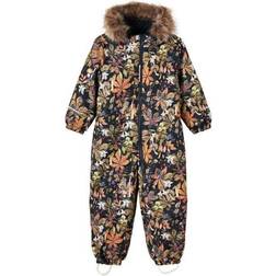 Name It Snow10 Snowsuits - Blue/Dark Sapphire Flower Floor