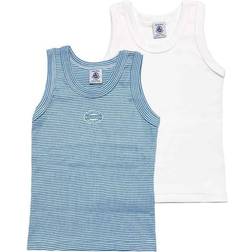 Petit Bateau Boy's Organic Cotton 2-pack - Blue/White