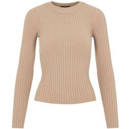 Pieces Pccrista Ls O-neck Knit - Bc Silver Mink