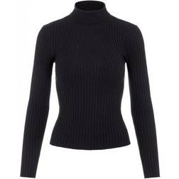 Pieces Crista O-Neck Knit - Zwart