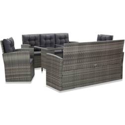 vidaXL 46115 Matgrupp, 1 Bord inkl. 2 Stolar & 2 Soffor