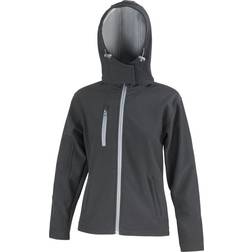 Result Women's TX Performance Hooded Softshell Jacket - Black/Grey