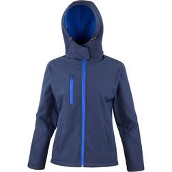 Result Chaqueta Softshell Con Capucha Para Mujer - Azul/Gris