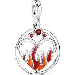 Pandora Me Fire Inside Medallion Charm - Silver/Cerise/Red