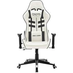 vidaXL Silla De Gaming Cuero Sintético Blanco Y Negro 16,2kg