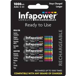 Infapower AAA 1000mAh Compatible 4-pack