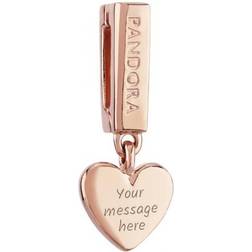 Pandora Reflexions Dangling Heart Clip Charm - Rose Gold