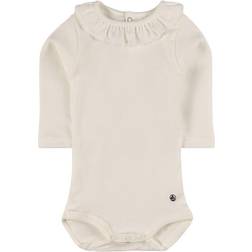 Petit Bateau Ruffle Collar Baby Body - White