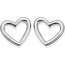 ChloBo Open Heart Stud Earrings - Silver