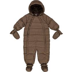 Wheat Puffer Baby Suit - Brown Check (8003e-913-3001)