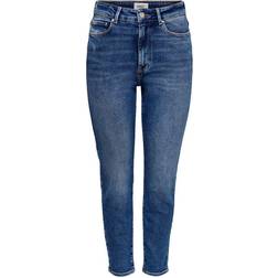 Only Emily Life Ankle Straight Fit Jeans - Blue/Medium Blue Denim