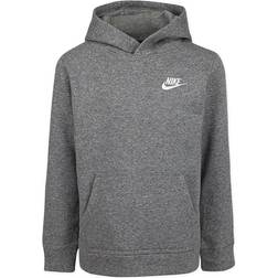 NIKE Kid's Club Fleece Pull Over Hoodie - Carbon Heather (86F322-GEH)