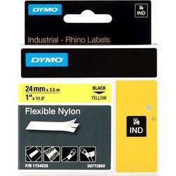 Dymo Rhino Flexible Nylon Black on Yellow