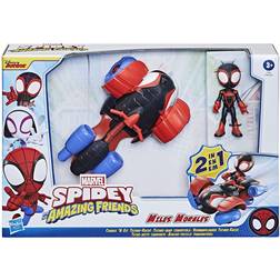 Hasbro Marvel Spidey & His Amazing Friends Change 'N Go Techno Racer & 4 Miles Morales: Spider-Man