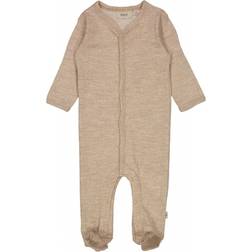 Wheat Wool Footed Jumpsuit - Khaki Melange (9305E-775-3204)