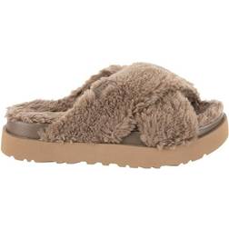 UGG Fuzz Sugar Cross Slide - Brown