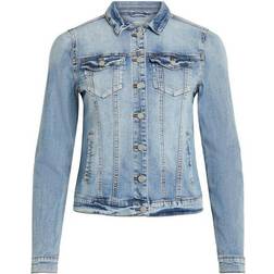 Vila Show Pocket Denim Jacket - Blue/Medium Blue Denim