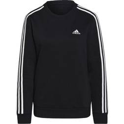 adidas Essentials 3-Stripes Fleece Sweatshirt - Black/White
