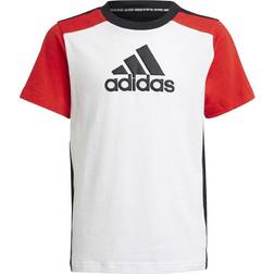 adidas Boy's Logo T-shirt - White/Black/Vivid Red (H28890)