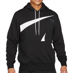 NIKE Sportswear Swoosh Pullover Semi Brushed Back Hoodie - Black/White