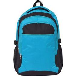 vidaXL Mochila escolar negra y azul 40 l Azul