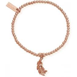 ChloBo Cute Charm Feather Heart Bracelet - Rose Gold