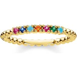 Thomas Sabo Colourful Dot Ring - Gold/Orange/Turquoise/Blue/Green