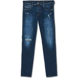 Replay Anbass Hyperflex Destroyed Jeans - Blue