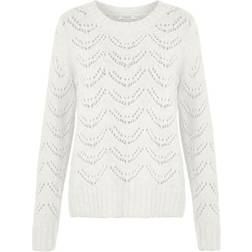 Pieces Bibi Ls Knit - White