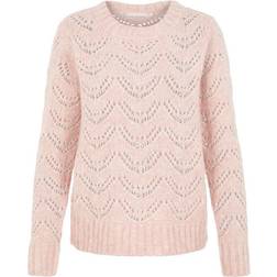 Pieces Bibi Patterned Knitted Top - Misty Rose