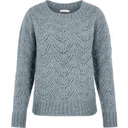 Pieces Bibi Patterned Knitted Top - Trooper