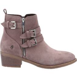 Hush Puppies Jenna Leren Enkellaarsjes - Taupe