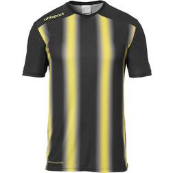 Uhlsport Stripe 2.0 Short Sleeve T-shirt Unisex - Black/Lime Yellow