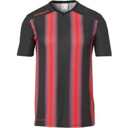 Uhlsport Stripe 2.0 Short Sleeve T-shirt Unisex - Black/Red