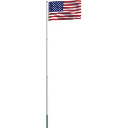 vidaXL US Flag and Pole 19.7ft