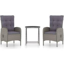 vidaXL 3058538 Café-Set, 1 Tisch einschl. 2 Stühle