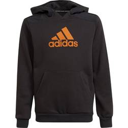 adidas Boy's Logo Hoodie - Carbon/Focus Orange (H07739)