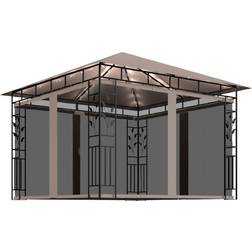 vidaXL Gazebo with Mosquito Net & LED String Lights 3x3 m