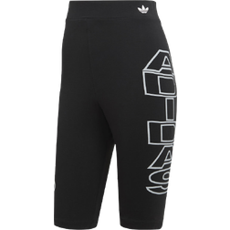 adidas Mid-Waist Letter Short Tights - Black