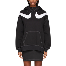 Nike Sportswear Swoosh Oversized Fleece Hoodie - Black/White