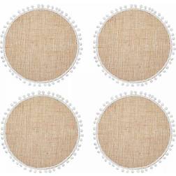 KitchenCraft Natural Elements Hessian Place Mat White, Beige