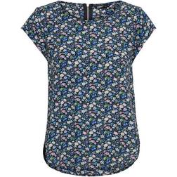 Only Ss Aop Top Ptm Black Female Camiseta de Manga Corta - Multicolor