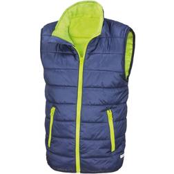 Result Kid's Core Sleeveless Zip Up Bodywarmer - Navy/Lime